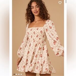 Altar'd State Eden Floral Mini Puff Sleeve Dress 🌸 
Party dress